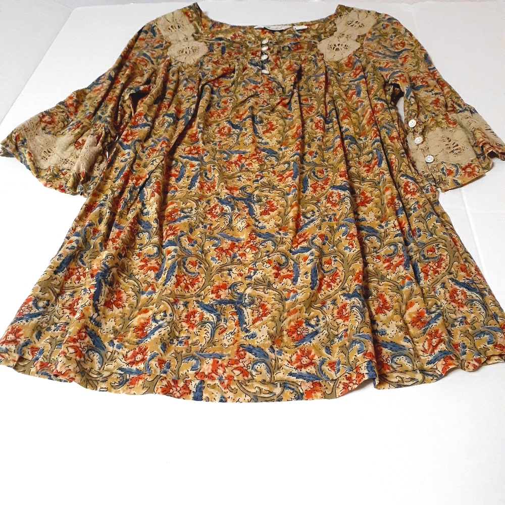 Caffe Marrishesh BoHo floral top Size lg